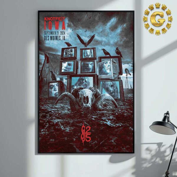 Slipknot 2024 Tour Poster Artwork For Knotfest IOWA In Des Moines IA On September 21th 2024 Home Decor Poster Canvas