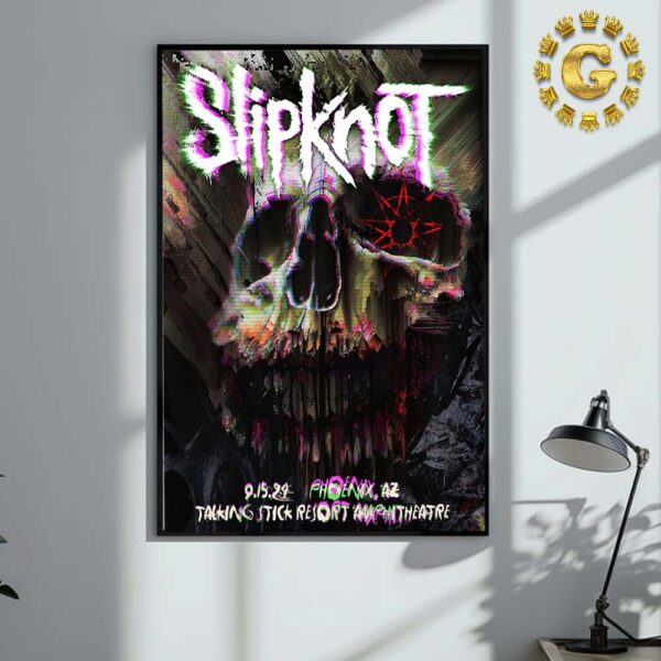 Slipknot 2024 Tour Poster At Talking Stick Resort Amphitheatre In Phoenix AZ On September 15th 2024 Home Decor Poster Canvas