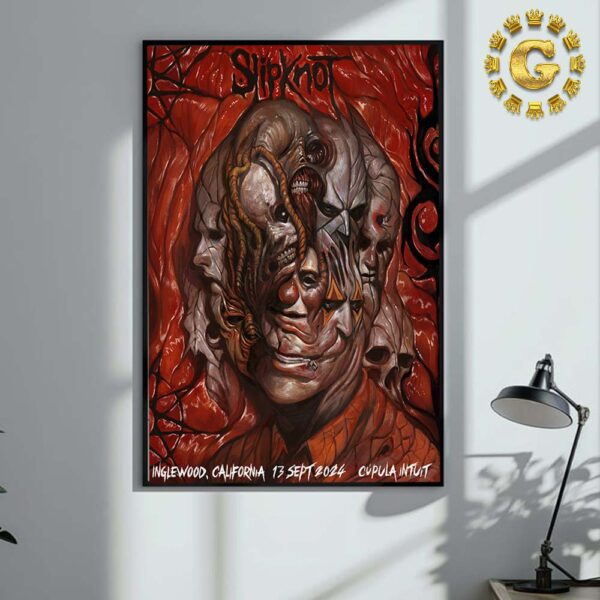 Slipknot 2024 Tour Poster Intuit Dome Inglewood CA On September 13th 2024 Home Decor Poster Canvas