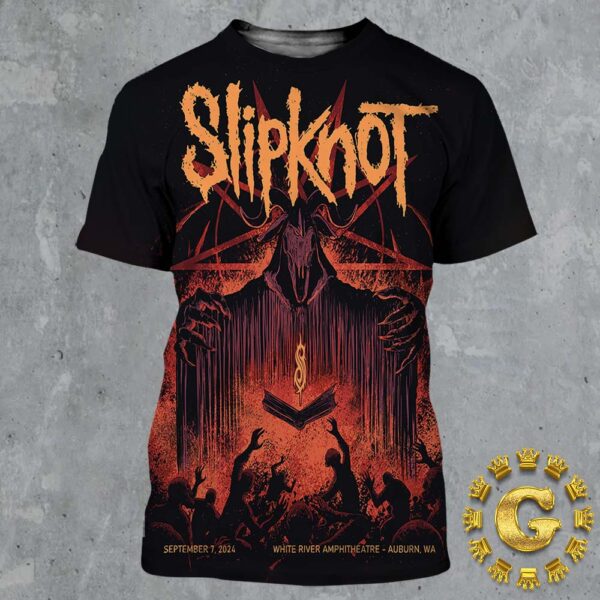 Slipknot Merch Poster In Auburn WA At Whie River Amphitheatre On September 7 2024 25th Anniversary 2024 Tour All Over Print Shirt