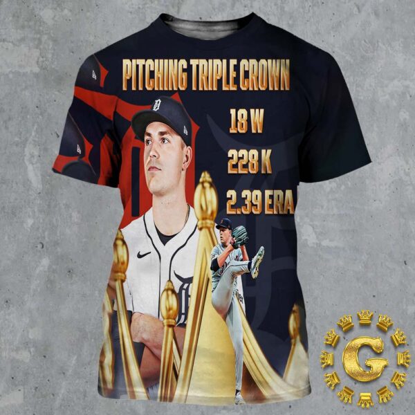 Tarik Skubal From Detroit Tigers Has Won The American League Pitching Triple Crown MLB All Over Print Shirt