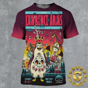 The Lawrence Arms Limited Edition Riot Fest Presents Poster At Riot Fest In Chicago IL On September 21th 2024 The Penguin Artwork All Over Print Shirt