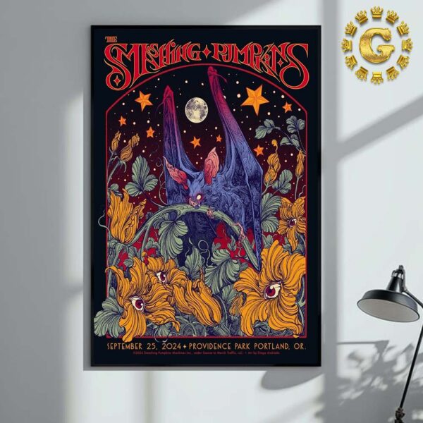 The Smashing Pumpkins Concert Poster For Portland OR At Providence Park On September 25th 2024 Home Decor Poster Canvas