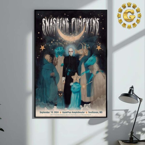 The Smashing Pumpkins Tonight Poster At Bank Plus Amphitheater In Southaven MS On September 10 2024 Home Decor Poster Canvas