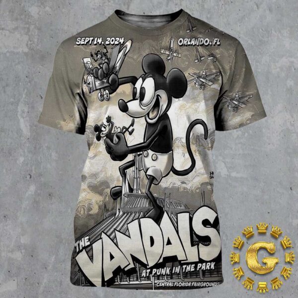 The Vandals Official Poster At Punk In The Park In Center Florida Fairgrounds Orlando FL On September 14 2024 The Mickey Mouse Artwork All Over Print Shirt