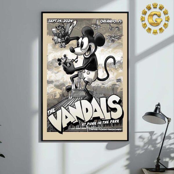 The Vandals Official Poster At Punk In The Park In Center Florida Fairgrounds Orlando FL On September 14 2024 The Mickey Mouse Artwork Home Decor Poster Canvas