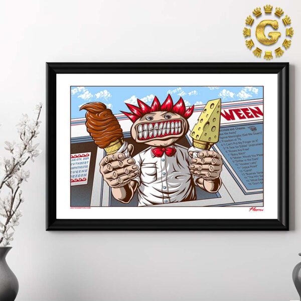 WEEN Eugene 2024 Limited Poster Stardream Citrine Metallic Flake Variant At The Cuthbert Amphitheatre In Eugene Oregon On August 10th 2024 Home Decor Poster Canvas