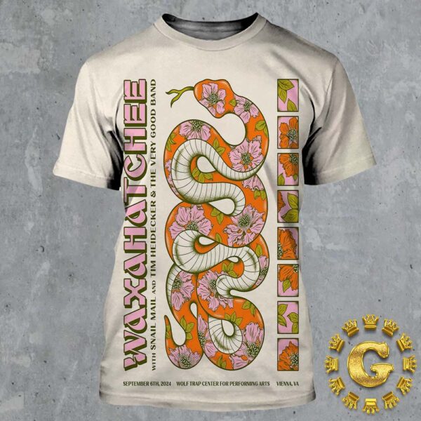 Waxahatchee Tonight Poster At Wolf Trap Center Performing Arts In Vienna VA The Snake Artwork All Over Print Shirt