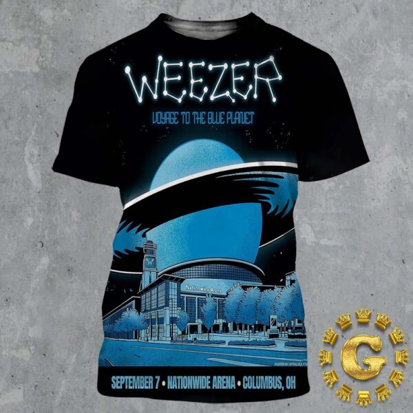 Weezer Band Tonight Poster At Nationwide Arena In Columbus OH On September 7 2024 All Over Print Shirt