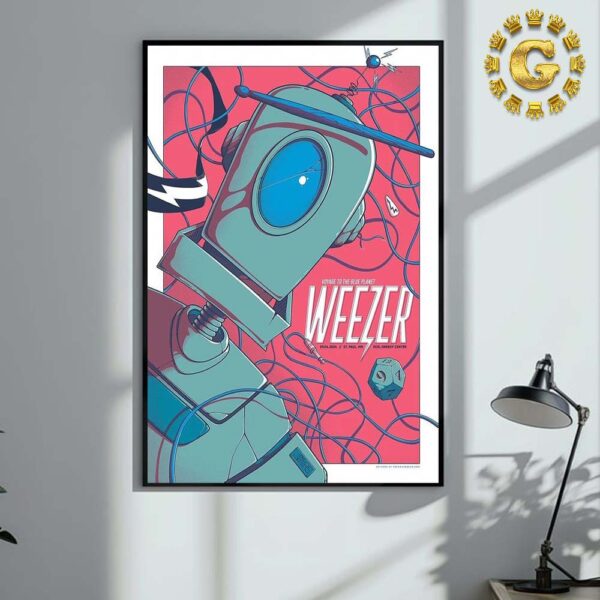 Weezer Band With The Flaming Lips And Dinosaur Jr Voyage To The Blue Planet Tonight Poster At Xcel Energy Center In Saint Paul Minnesota On September 4 2024 Home Decor Poster Canvas