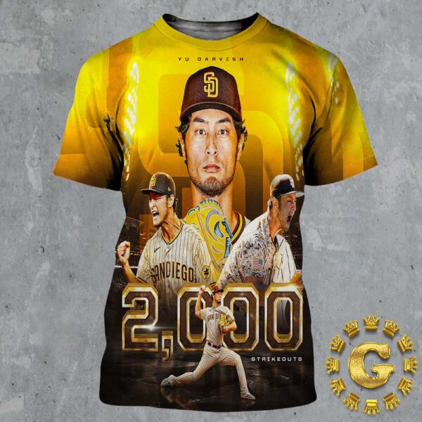 Yu Darvish Poster Is The First Japanese Born Pitcher To Reach 2000 Career Strikeouts All Over Print Shirt