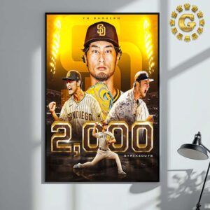 Yu Darvish Poster Is The First Japanese Born Pitcher To Reach 2000 Career Strikeouts Home Decor Poster Canvas