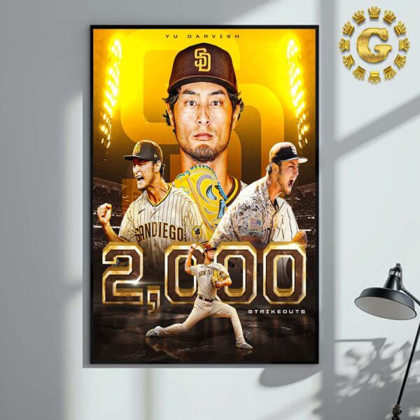 Yu Darvish Poster Is The First Japanese Born Pitcher To Reach 2000 Career Strikeouts Home Decor Poster Canvas