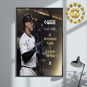 Aaron Judge From New York Yankees Al Outstanding Player And Player Of Year MLB Players Choice Awards 2024 Home Decor Poster Canvas