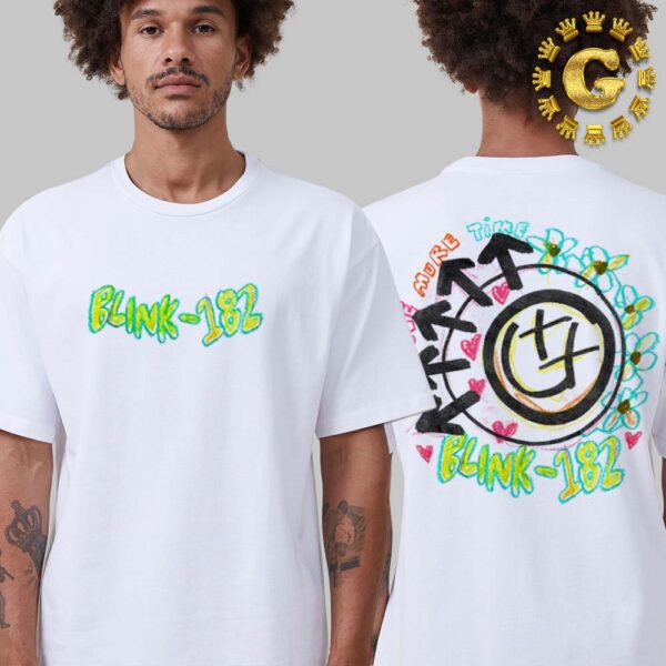 Blink 182 Merch Tee One More Time Smiley Sketch Two Side Unisex T-Shirt