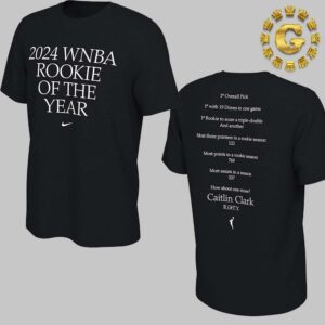 Caitlin Clark Indiana Fever Nike Black 2024 WNBA Rookie Of The Year Two Sides Print Unisex T-Shirt