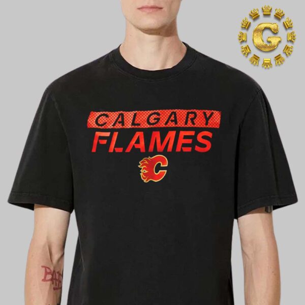 Calgary Flames Fanatics Black Authentic Pro Rink Tech NHL Unisex T-Shirt