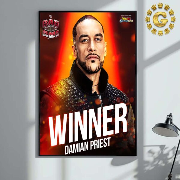 Congrats Damian Priest Winner WWE Bad Blood 2024 Home Decor Poster Canvas