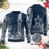 Custom Name Dallas Cowboys Spilled Paint Ugly Christmas Sweater Gift For Holiday