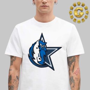 Dallas Cowboys And Dallas Mavericks Combined NFL x NBA Logo Dallas Sport Teams Unisex T-Shirt