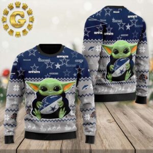 Dallas Cowboys Baby Yoda Pattern Classic Gift For Fans Christmas Ugly Sweater