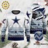 Dallas Cowboys Dot Scratch Sweater All Over Print Gift For NFL Fan Cowboys Panttern Classic Knitted White Christmas Ugly Sweater