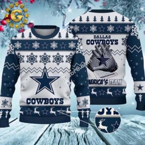 Dallas Cowboys Football Gloves America’s Team Dallas Cowboys 2024 Ugly Christmas Sweater