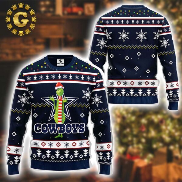 Dallas Cowboys Funny Grinch NFL Dallas Cowboys Pattern Classic Gift For Fans Christmas Ugly Sweater