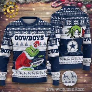 Dallas Cowboys Grinch Stolen Ugly Christmas Sweater Football Fan – Dallas Cowboys Ugly Christmas Sweater Gift For Holiday