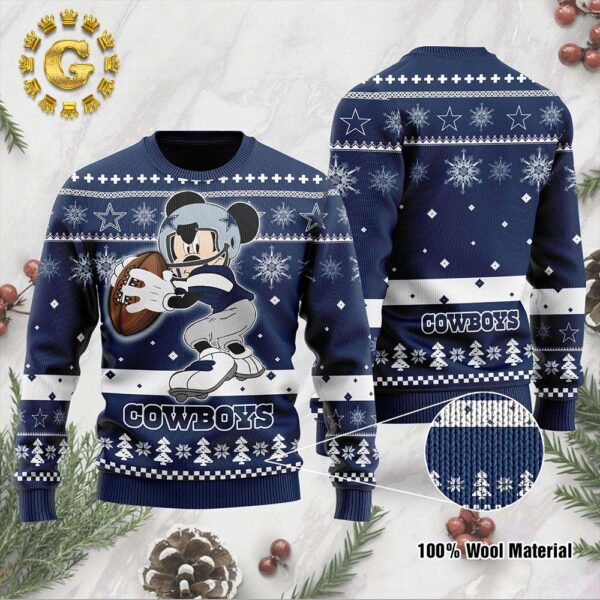 Dallas Cowboys Mickey Mouse Disney Dallas Cowboys Pattern Ugly Christmas Sweater