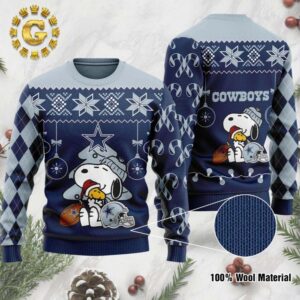 Dallas Cowboys Peanuts Snoopy Dallas Cowboys 2024 Ugly Christmas Sweater