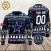 Dallas Cowboys Personalized NFL Dallas Cowboys Snowflake Xmas 2024 Holiday Gift Ugly Christmas Sweater