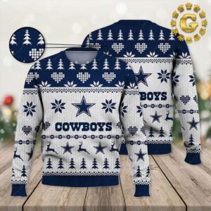 Dallas Cowboys Vintage Cowboys White Ugly Christmas Sweater Gift For Holiday