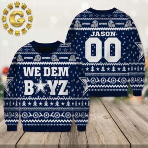 Dallas Cowboys We Dem Boyz Personalized Panttern Classic Knitted White Christmas Ugly Sweater