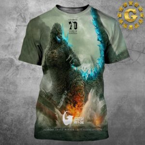 First Poster For Godzilla Minus One Celebrate 70 Years Of Godzilla Retrning To Theatres November 1 2024 All Over Print Shirt