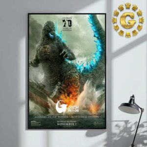 First Poster For Godzilla Minus One Celebrate 70 Years Of Godzilla Retrning To Theatres November 1 2024 Home Decor Poster Canvas