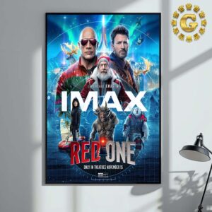 Imax Poster For Red One Starring The Rock Chris Evans Lucy Liu and JK Simmons Only In Theatres November 15 2024 Home Decor Poster Canvas