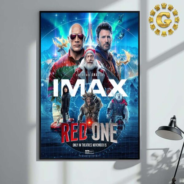 Imax Poster For Red One Starring The Rock Chris Evans Lucy Liu and JK Simmons Only In Theatres November 15 2024 Home Decor Poster Canvas