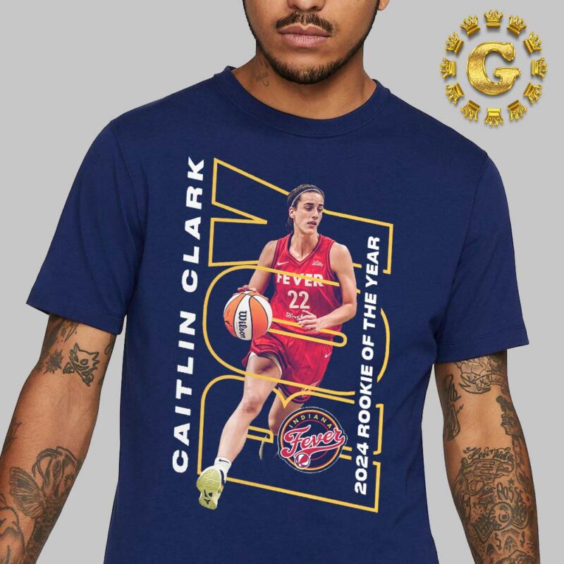 Indiana Fever Caitlin Clark Navy 2024 WNBA Rookie of the Year Unisex T Shirt