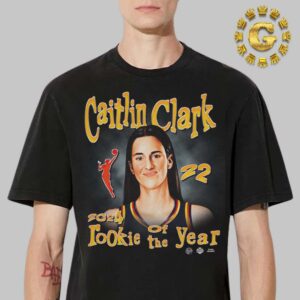 Indiana Fever Caitlin Clark Playa Society Black 2024 WNBA Rookie of the Year Unisex T-Shirt