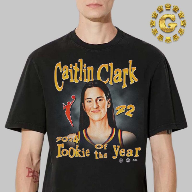 Indiana Fever Caitlin Clark Playa Society Black 2024 WNBA Rookie of the Year Unisex T Shirt