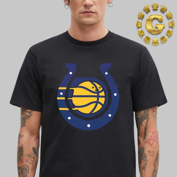 Indianapolis Colts And Los Angeles Lakers Combined NFL x NBA Logos Indianapolis Sport Teams Unisex T-Shirt