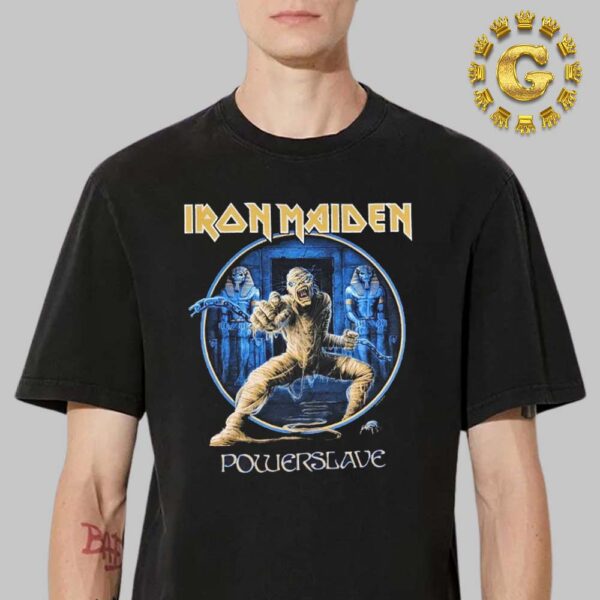 Iron Maiden Celebrate The 40th Anniversary Of Powerslave World Slavery Tour Mummy Eddie Vintage Unisex T-Shirt