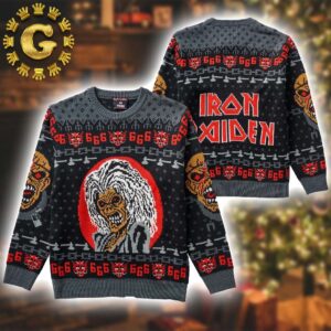 Iron Maiden Eddie The Head 666 2024 Ugly Christmas Sweater