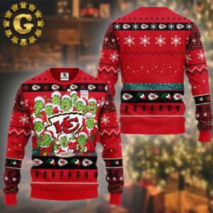 Kansas City Chiefs 12 Grinch Xmas Day NFL Pattern Classic Gift For Fans Christmas Ugly Sweater