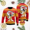 Kansas City Chiefs Football Gift For Fan Red Panttern Classic Knitted White Christmas Ugly Sweater