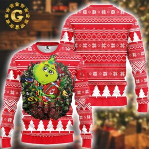 Kansas City Chiefs Grinch Hug NFL Christmas Ugly Christmas Sweater Gift For Holiday