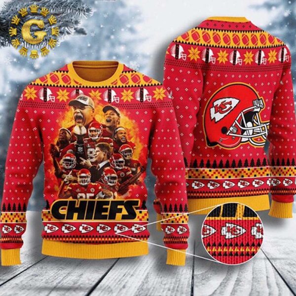 Kansas City Chiefs Legends Team Ugly Wool Sweater – KC Chiefs Panttern Classic Knitted White Christmas Ugly Sweater