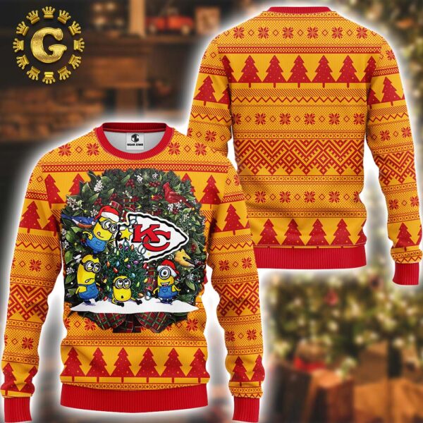 Kansas City Chiefs Minion NFL Ugly Sweater – Chiefs Ugly Christmas Sweater Gift For Holiday