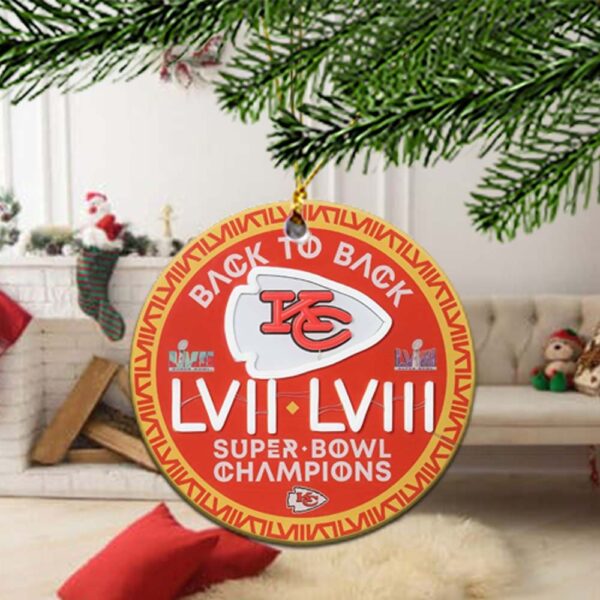 Kansas City Chiefs NFL 4 Time Champs Super Bowl LVIII 2024 Champions 2024 Holiday Gift Christmas Ornament